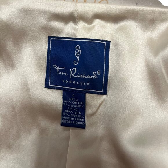 Tori Richard Honolulu Floral Blazer Jacket Size 4 - Picture 4 of 4